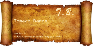 Tomecz Barna névjegykártya