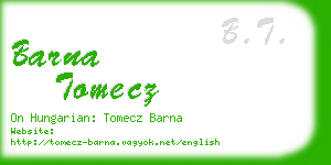 barna tomecz business card